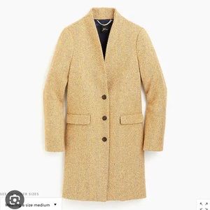 J.crew Oversized Topcoat English Herringbone Wool Coat 10 Camel